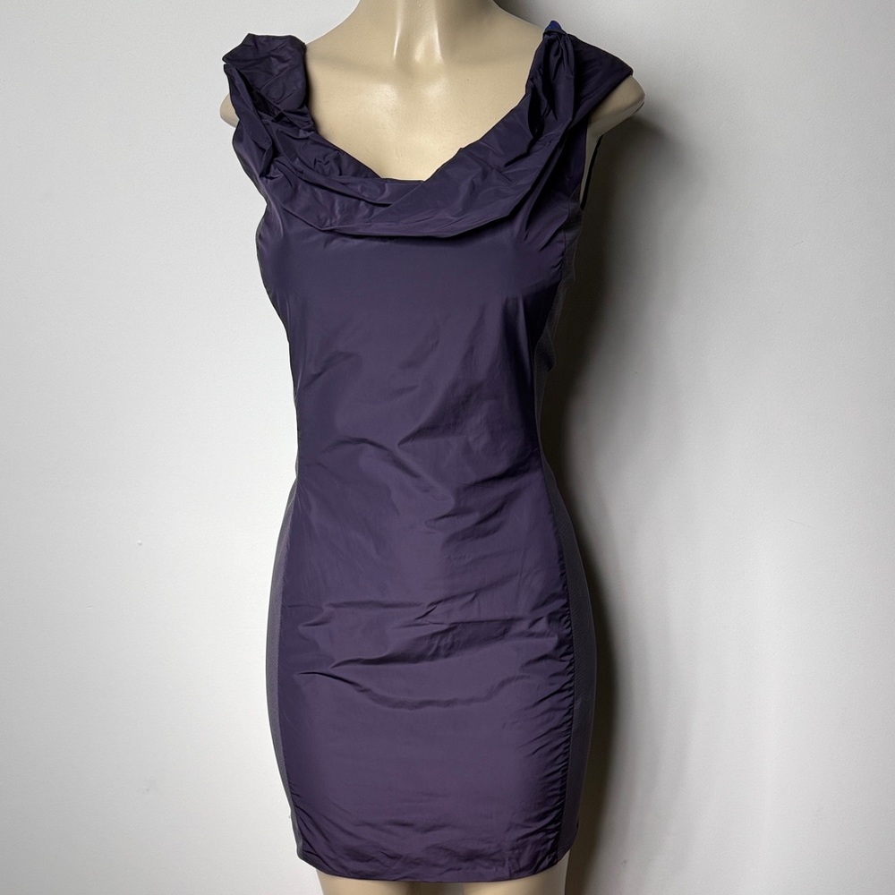 Chic Cowl Neck Mini Dress in Deep Purple